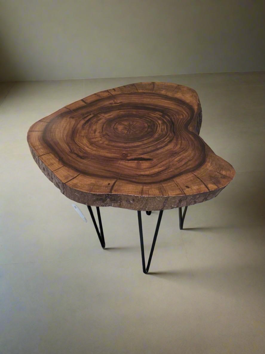 Heart-Shaped Live Edge Corner Table