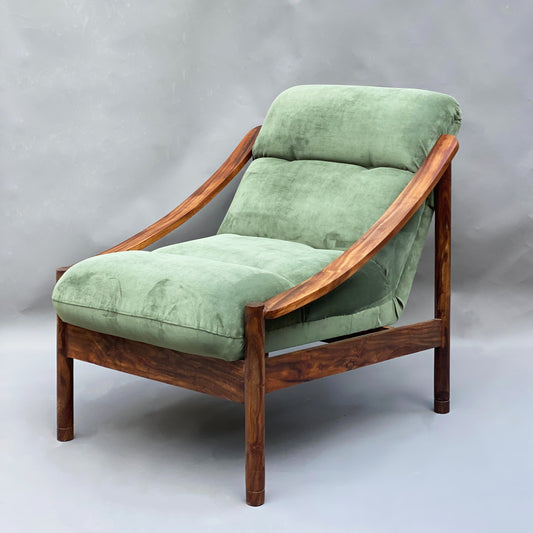Rosewood Armchair with Footstool