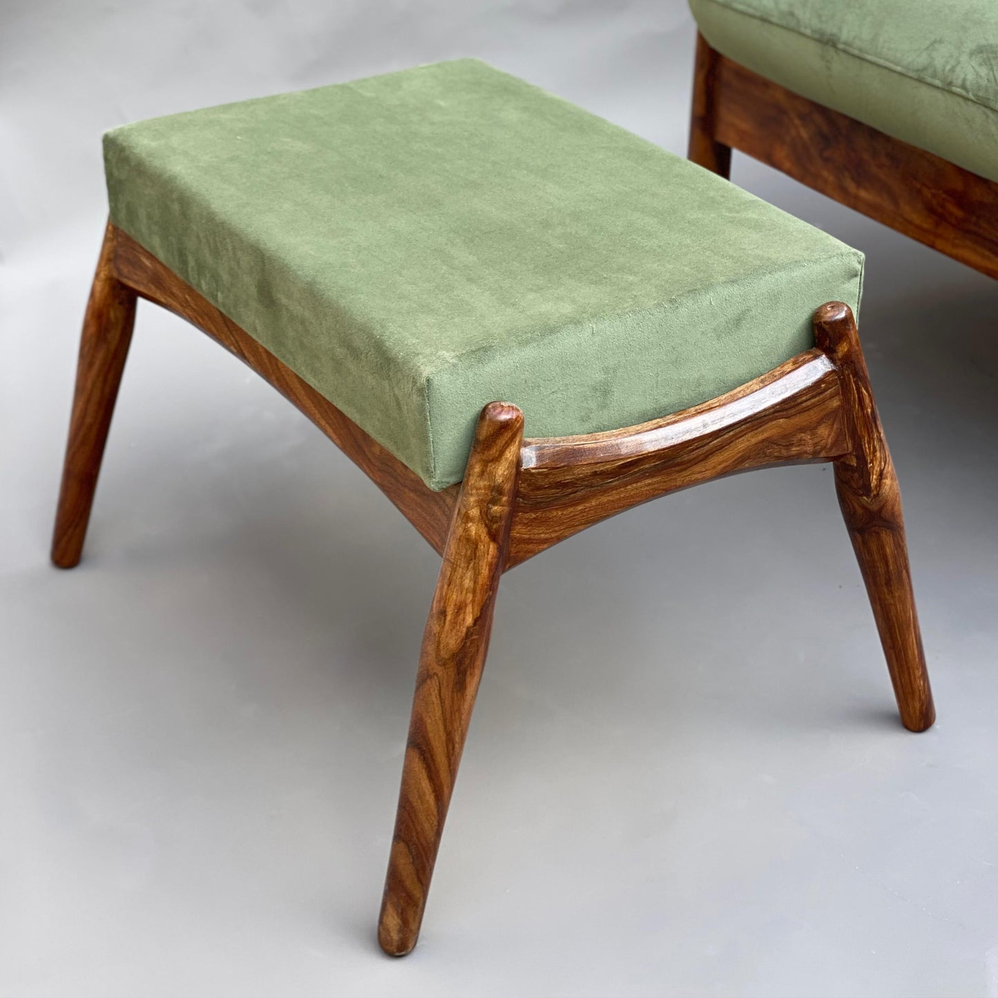 Rosewood Armchair with Footstool