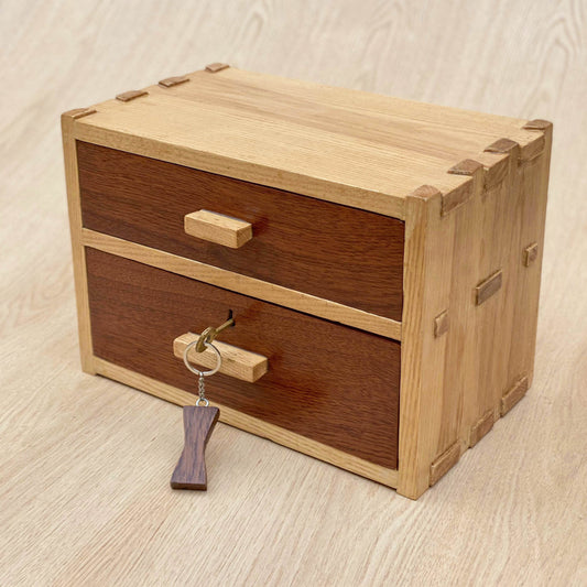 Oak Jewelry Box with Mahogany Accents