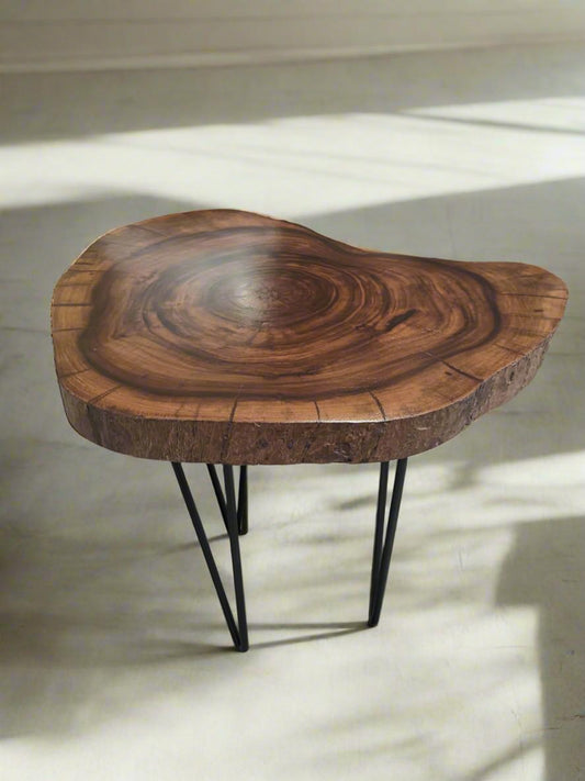 Heart-Shaped Live Edge Corner Table